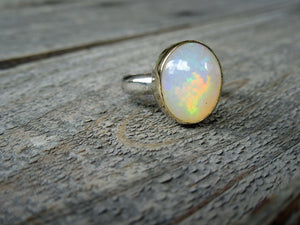Large Honeycomb Opal Ring
