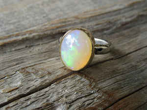 Large Honeycomb Opal Ring