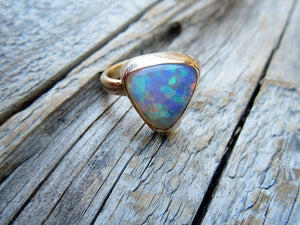 14k Gold Honeycomb Opal Ring