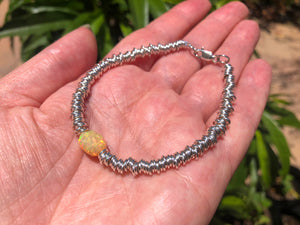 Honeycomb Fire Opal Ripples Bracelet