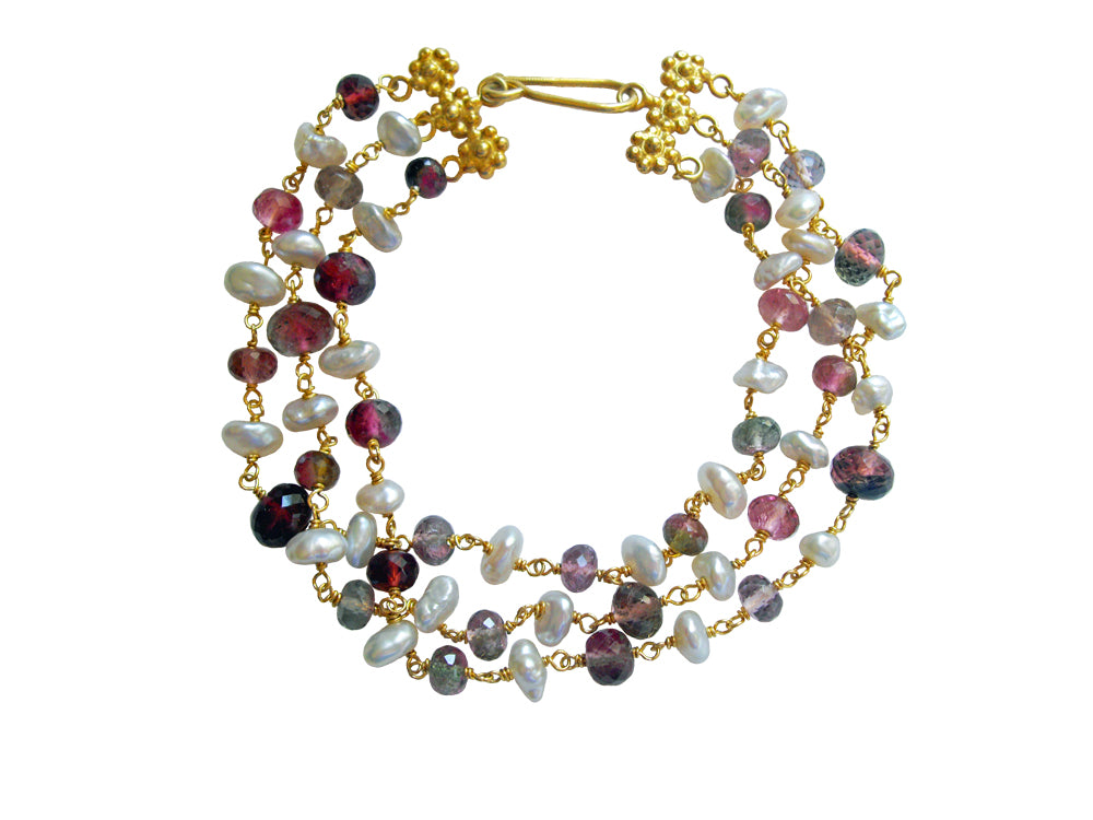Tourmaline & Keishi Pearl Bracelet