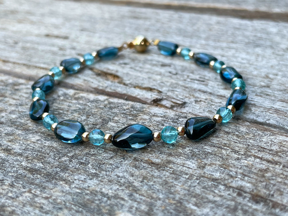 London Blue Topaz and Apatite Bracelet