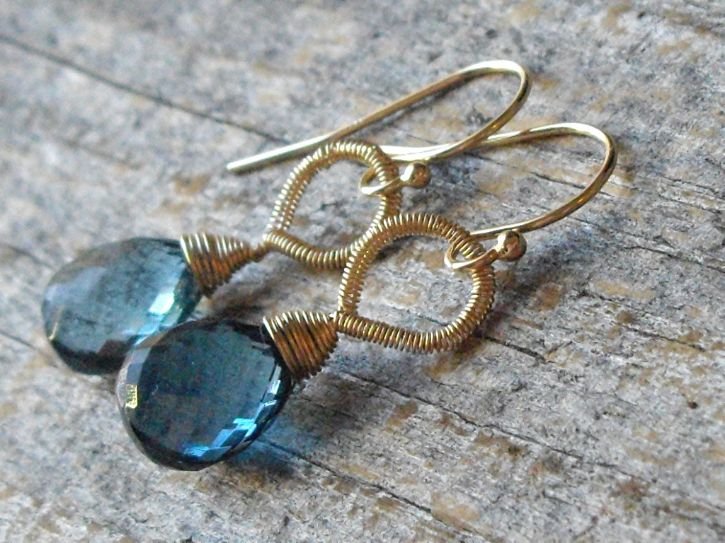 8.17 Carat London Blue Topaz Earrings