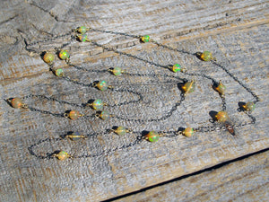 Long Fire Opal Necklace