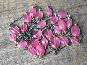 Long Pink Sapphire Necklace