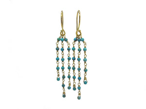 Gold Vermeil Cascade Earrings in Turquoise