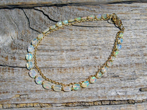 Opal Chain Bracelet in Gold Vermeil