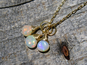 Opal Cluster Pendant in Gold Vermeil