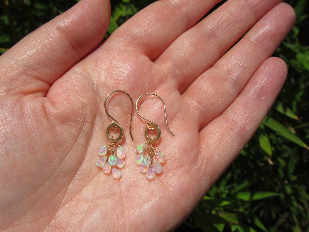 Crystal Opal Cluster Earrings