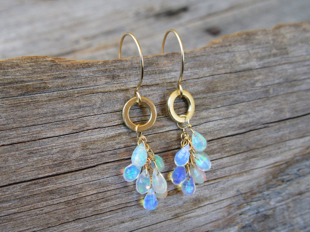 Crystal Opal Cluster Earrings