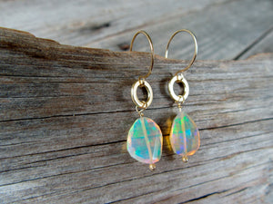 4.66 Carat Opal Earrings in 14k Gold
