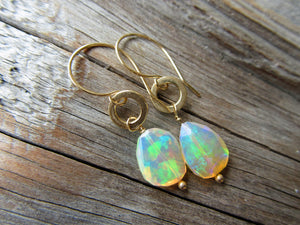 4.66 Carat Opal Earrings in 14k Gold