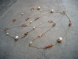 Opal, Sunstone & Pearl Chain