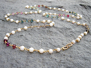 Tourmaline and Opal Necklace in 18k Gold
