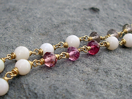 Opal & Pink Tourmaline Ring - Elaina Designs