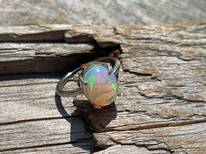Oval Crystal Opal Ring