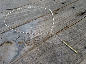 14k Gold Freshwater Pearl Lariat Necklace