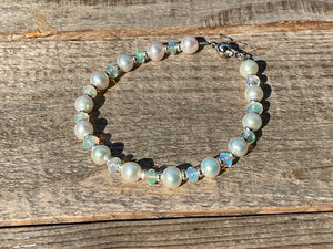Freshwater Pearl and Opal Bracelet