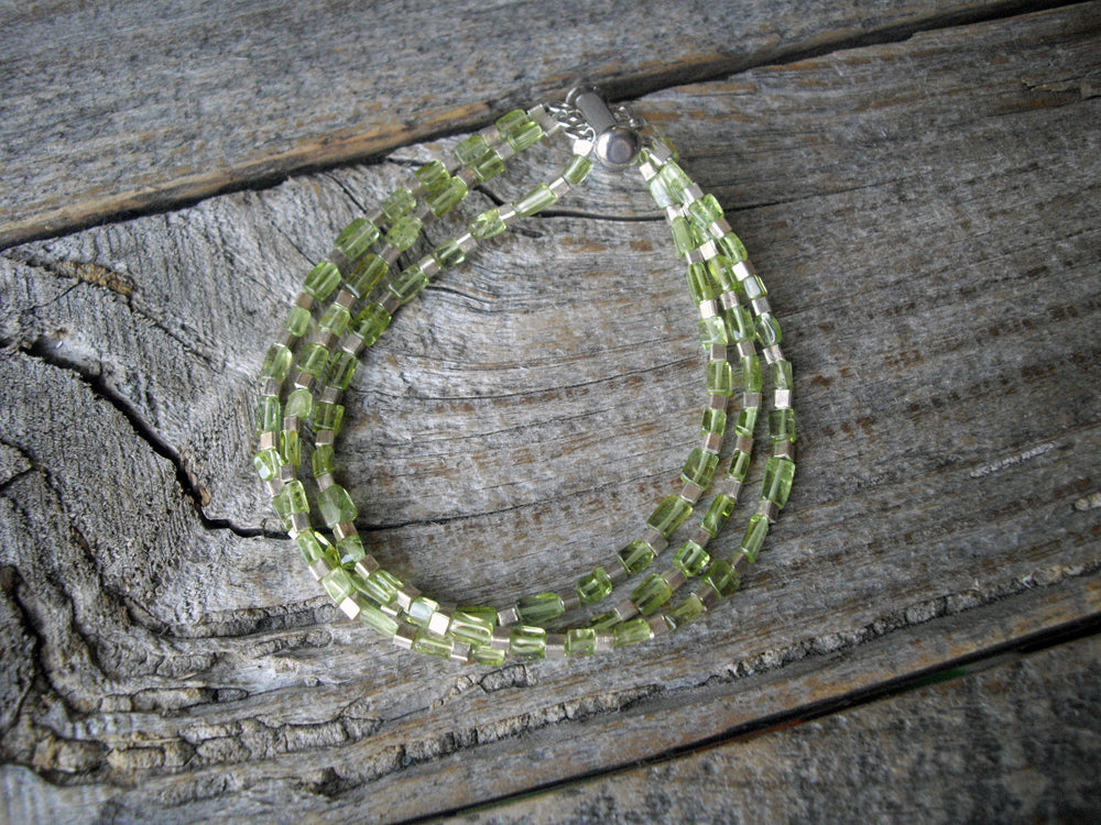 3 Strand shops Peridot Bracelet