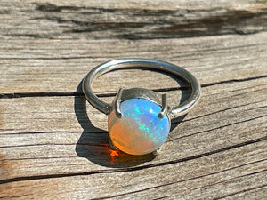 Round Ethiopian Opal Ring