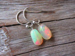 Silver Ethiopian Opal Earrings