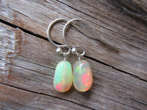 Silver Ethiopian Opal Earrings