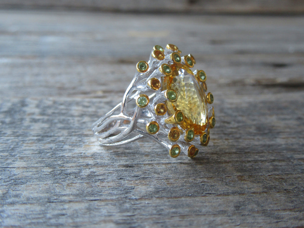 Citrine and deals sapphire ring