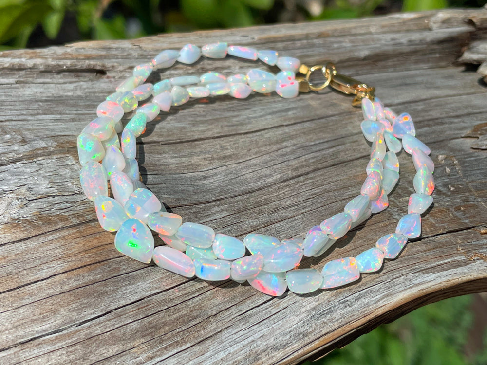 Hand Stitched Black Opal Bracelet – Dandelion Jewelry