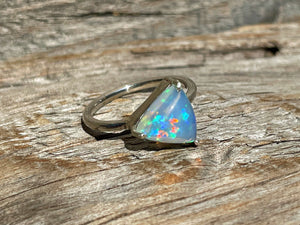 Trilliant Cut Opal Ring