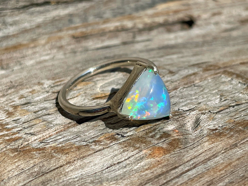 Trilliant Cut Opal Ring