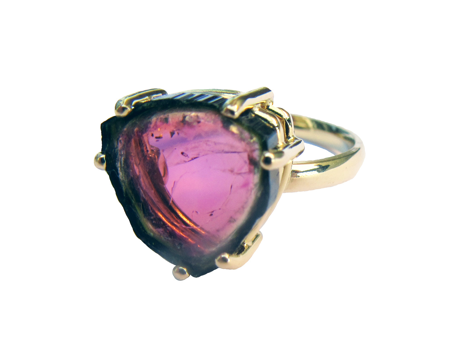 Watermelon Tourmaline Ring in 18k Gold