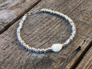 White Opal Ripples Bracelet