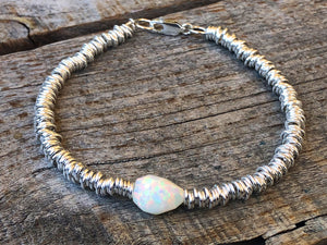 White Opal Ripples Bracelet